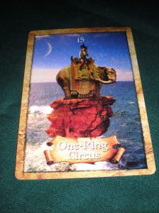 the map, oracle cards, one ring circus
