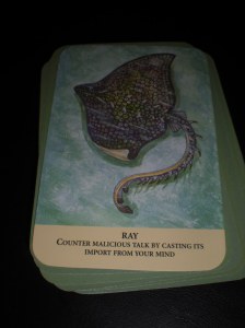 animal messages, oracle cards, cast away